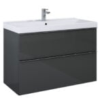 AREZZO DESIGN MONTEREY 100CM-ES ALSÓSZEKRÉNY 2 FIÓKKAL MAGASFÉNYŰ SZÜRKE AR-167086