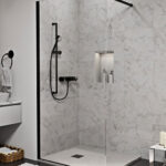 FELICIA black 90x195 walk-in zuhanyfal