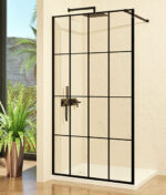 FRIDA black 110x195 walk-in zuhanyfal